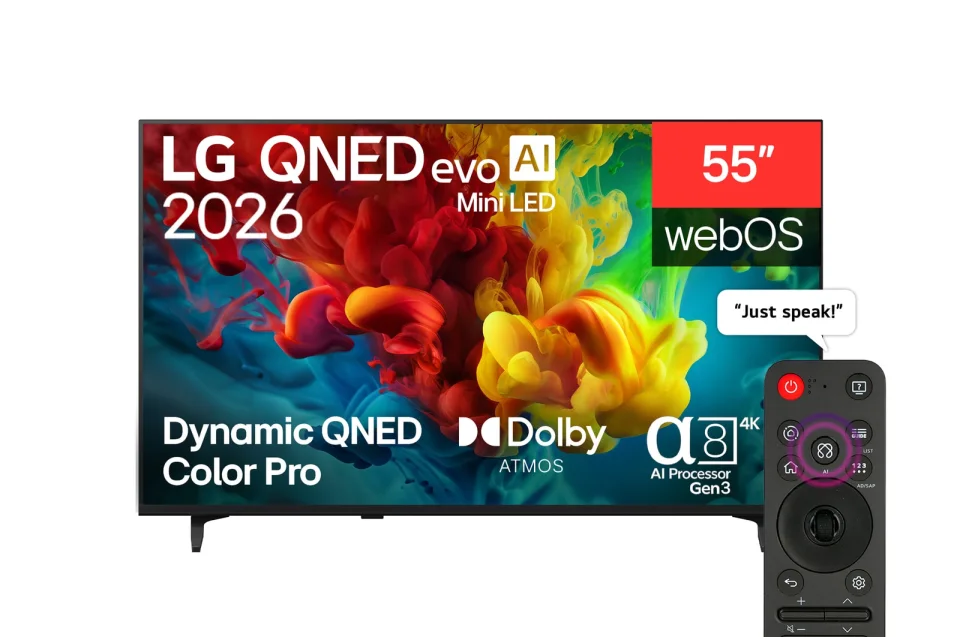 تلفزيون إل جي 55 بوصة QNED evo Mini LED بدقة 4K سمارت QNED84 (2026)