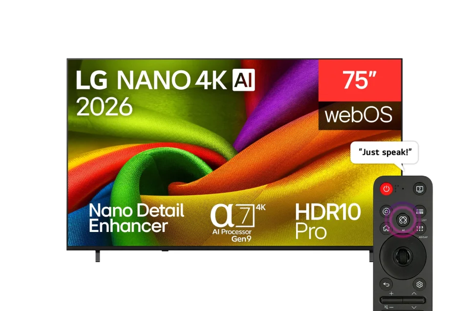 تلفزيون إل جي 75 بوصة NANO بدقة 4K سمارت NU85 (2026)