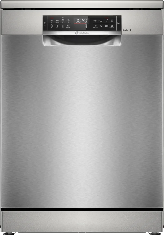 Bosch Series 6 Freestanding Dishwasher 60 cm, 14 Place Settings, Home Connect Wi-Fi – Brushed steel anti-fingerprint