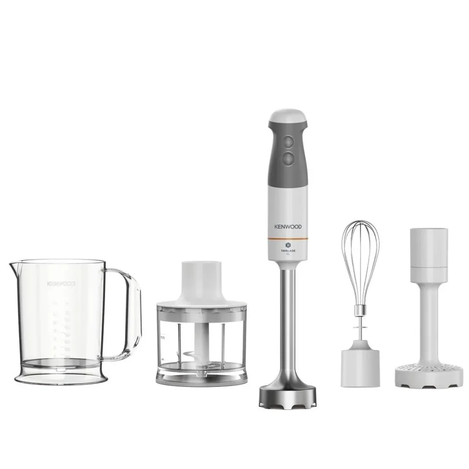 Kenwood Triblade XL Hand Blender 850 W with Chopper, Whisk & Masher – White