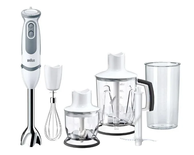 Braun MultiQuick 5 Vario Hand Blender 1000 W with Chopper & Whisk – White