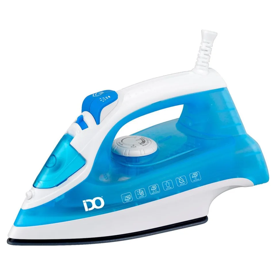 IDO Steam Iron 2200 W, Ceramic Soleplate – White / Blue