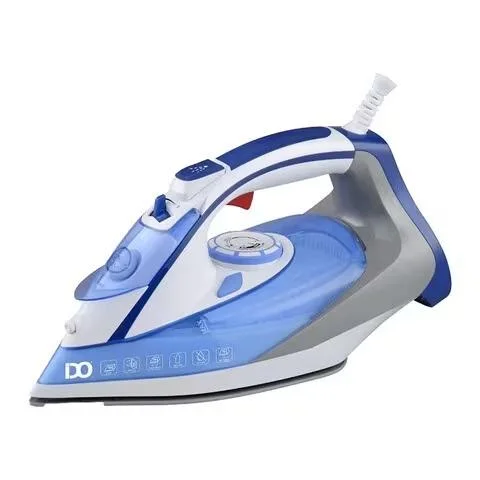 IDO Steam Iron 2400 W, Large Ceramic Soleplate – Blue / Grey