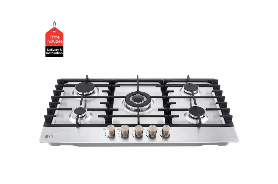 LG Built-in Gas Hob 90 cm, 5 Burners – Stainless Steel