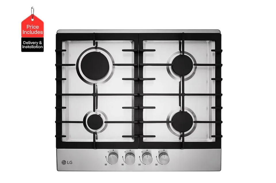 LG Built-in Gas Hob 60 cm, 4 Burners – Stainless Steel