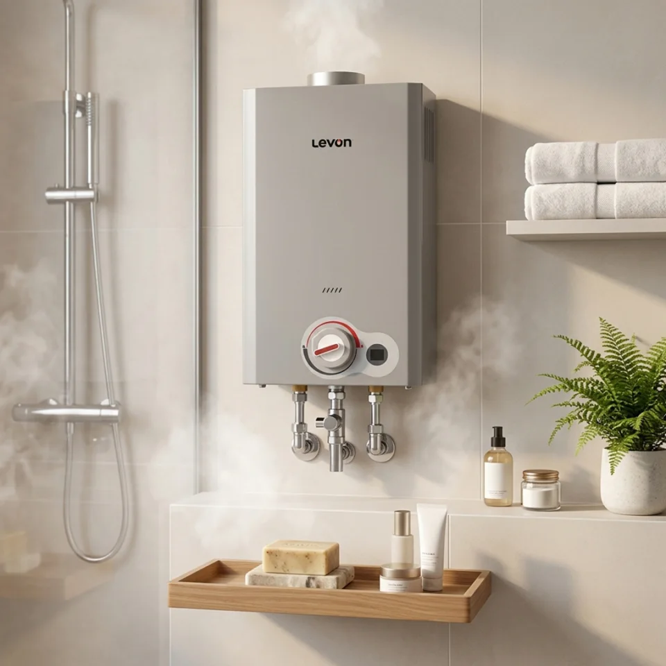 Levon Digital Gas Water Heater 10 L, Natural Gas – Silver