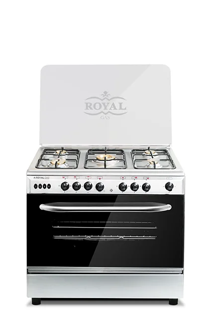 Royal Gas Light Gas Cooker 90 cm, 5 Burners, Cast-Iron Supports, Fan