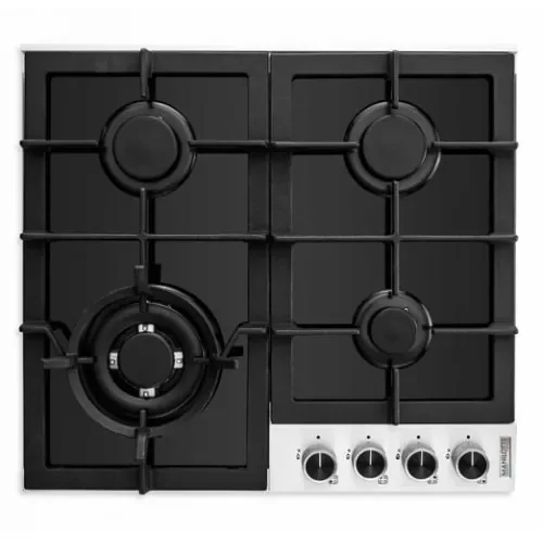 Manilotti Built-in Gas Hob 60 cm, 4 Burners, Cast Iron – Black Glass