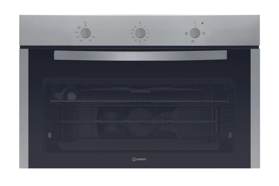 Indesit Built-in Gas Oven 90 cm, 106 L with Electric Grill – Inox