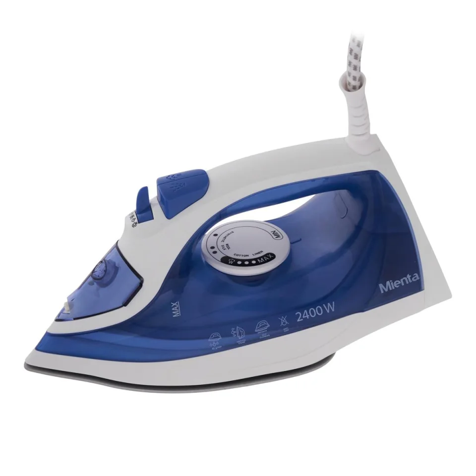 Mienta Steam Iron 2400 W, Dual Ceramic Soleplate – Blue / White
