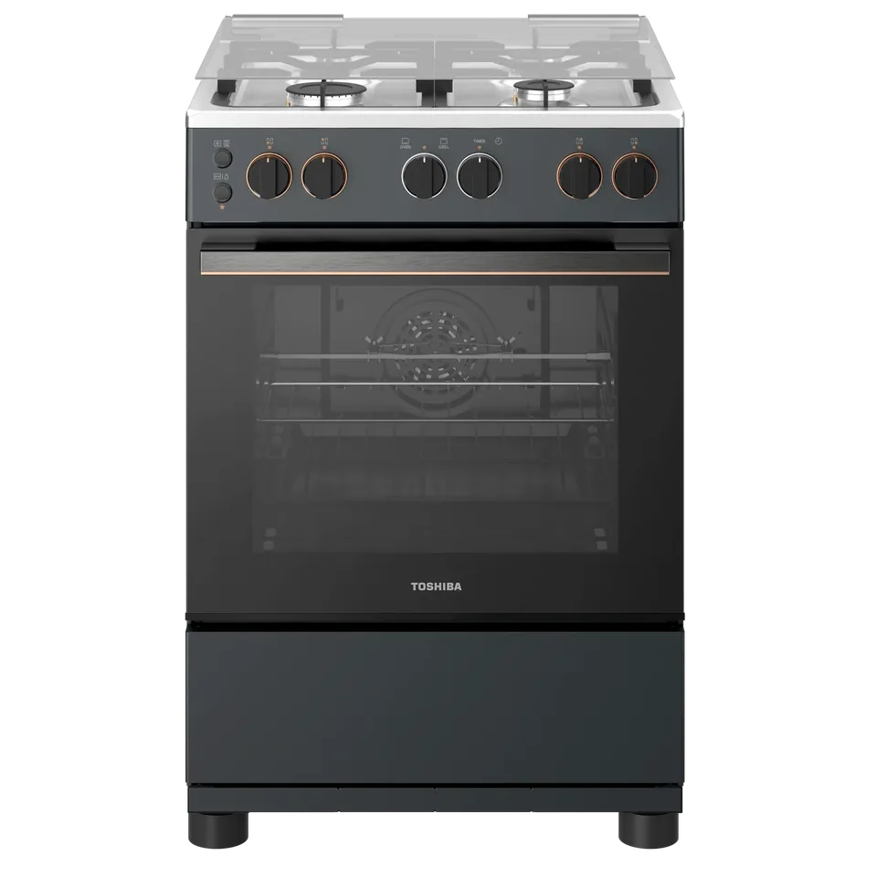 Toshiba 60 cm 4-Burner Gas Cooker with Full Safety and Convection Fan